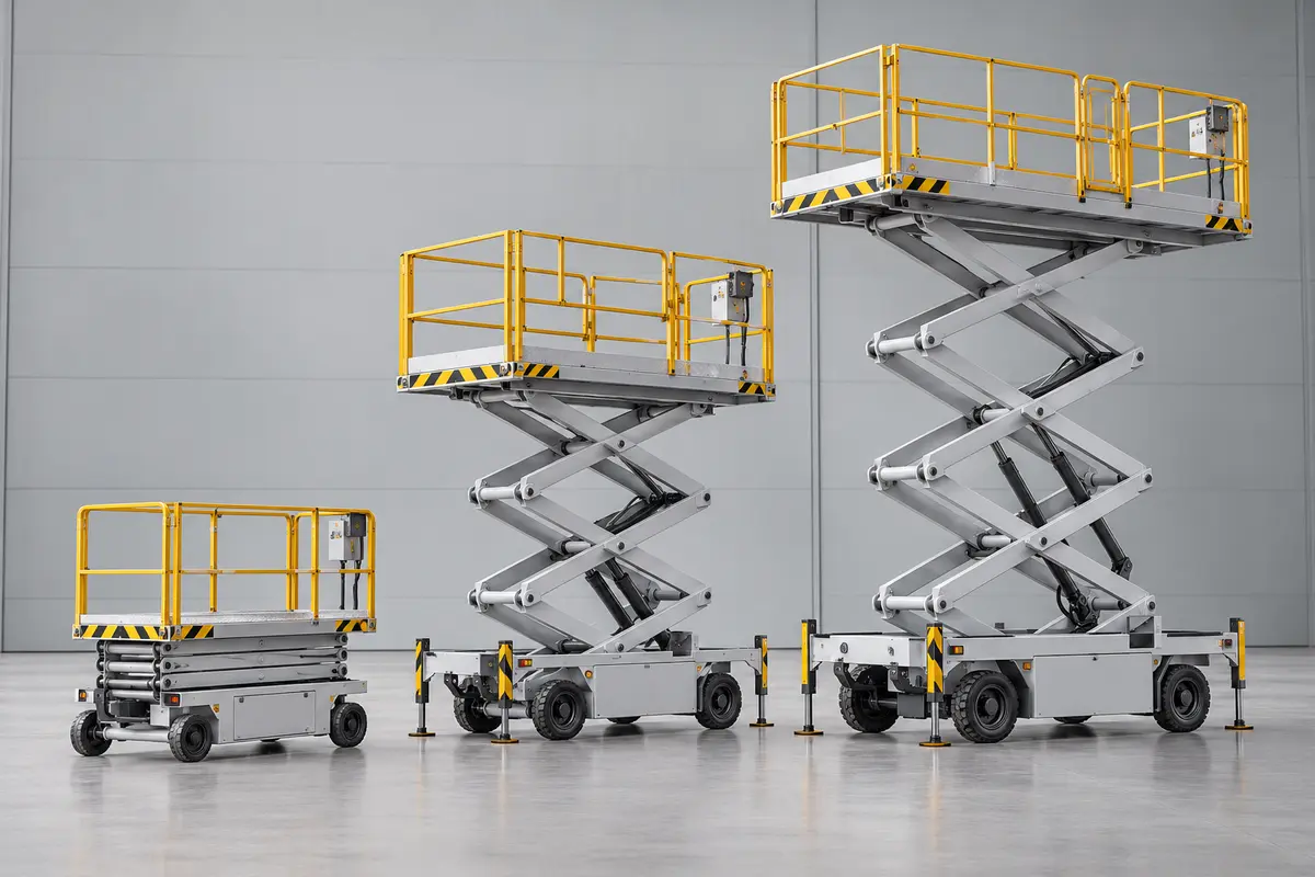 Aircraft maintenance lift with scissor mechanism and work platform